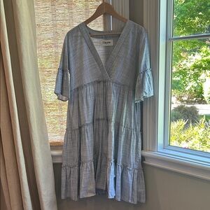 Claude Tutum Tiered V-Neck Dress OS